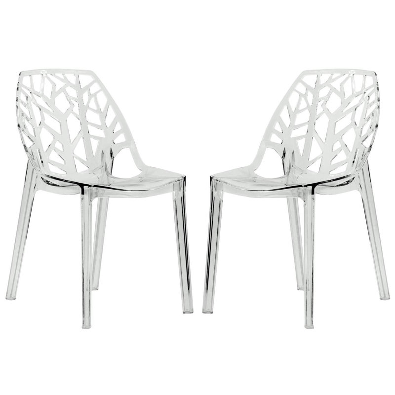 Chaise d'appoint transparente - ensemble de 2