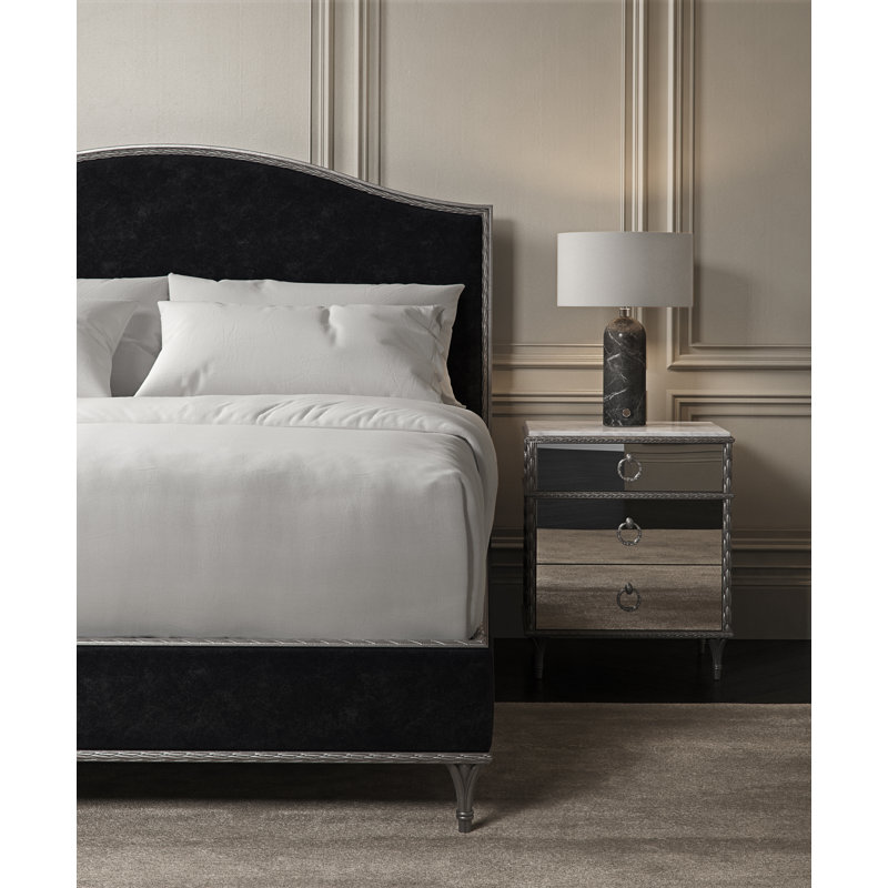 Fontainebleau Upholstered Bed, Black, Queen