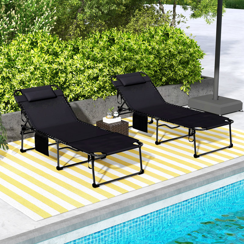 Chaise longue rembourrée Avish, Noir