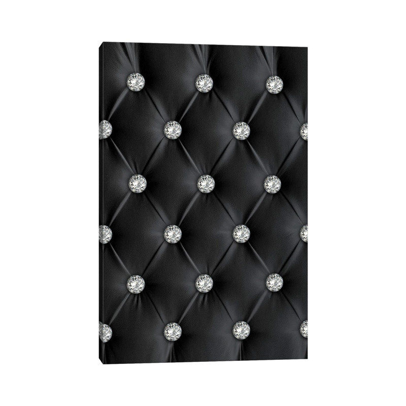 Diamant Chesterfield noir, H 12 po x l 8 po x P 0,75 po