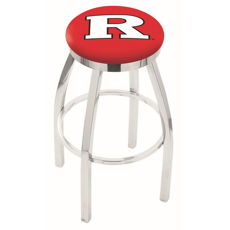 NCAA 36" Swivel Bar Stool, Rutgers, Chrome
