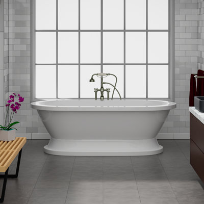 Compton 70'' x 31.75'' Soaking Acrylic Bathtub