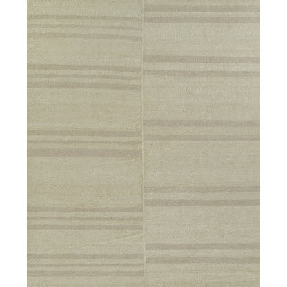 Koukila Linen Striped Area Rug in Beige