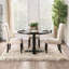 Ensemble classique de 2 chaises d'appoint capitonnées en lin-114326311