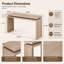Console 60 "Farmhouse - Table d'entrée en bois massif et panneau de fibres à densité moyenne (naturel antique)-1070622869