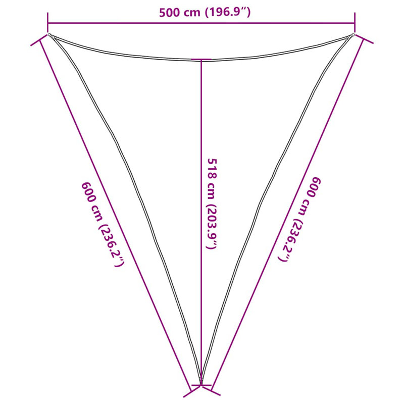 5m x 6m Triangle Shade Sail, Orange