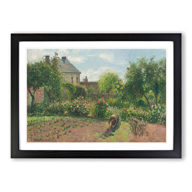 Garden at Eragny by Camille Pissarro - Framed Print, Black Framed, 48cm H x 65cm W x 2cm D