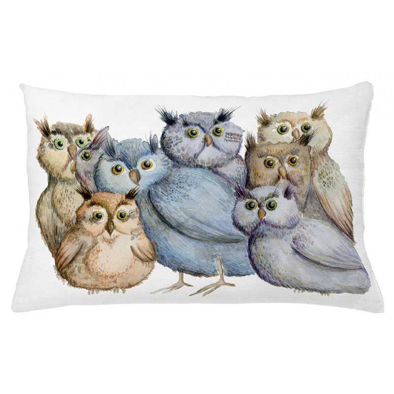 Housse de coussin lombaire intérieur / extérieur Owl, 16 po x 26 po