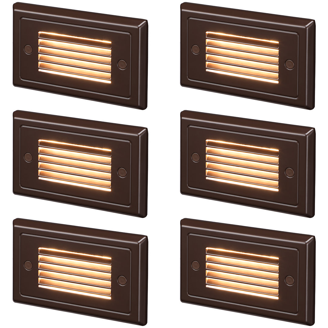 Commercial Grade Dimmable LED Step Lights, Indoor Outdoor Stairway Light, IP65 Waterproof, ETL Listed (Set of 6) LEDVANS 