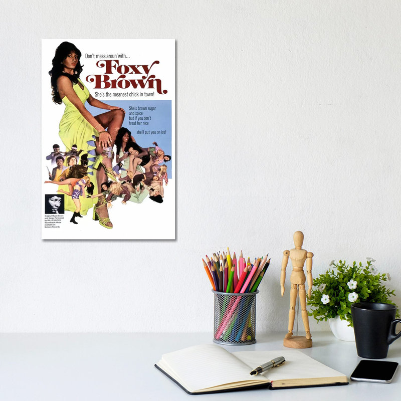 Foxy Brown Film Poster by Radio Days - Print on Canvas, Wrapped Canvas, 20.32 cm H x 30.48 cm W
