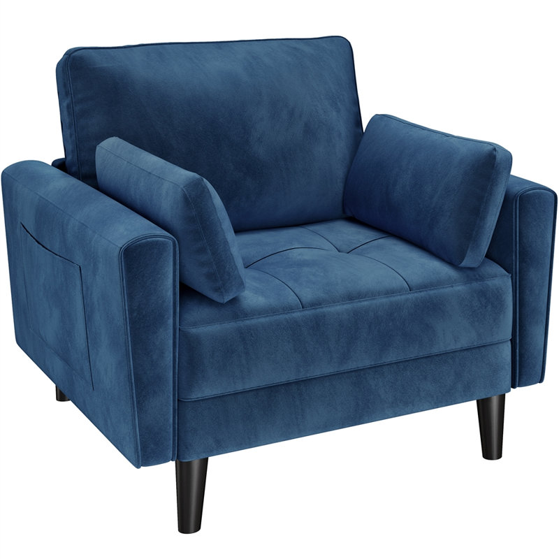 Upholstered Accent Chair, Blue