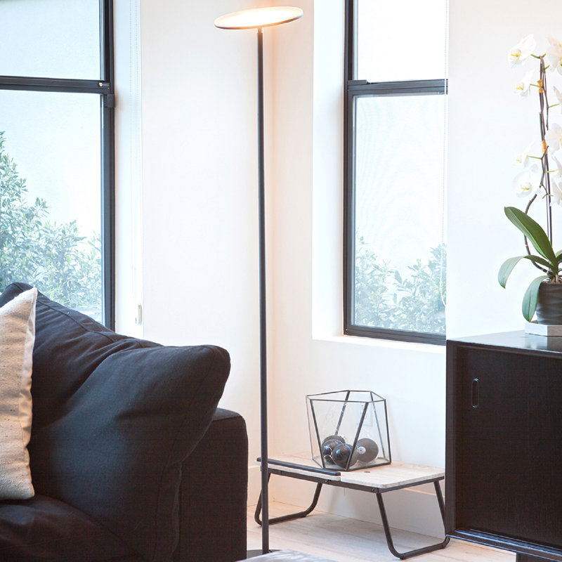 White Adjustable 69" LED Torchiere Floor Lamp with 3-Way Switch