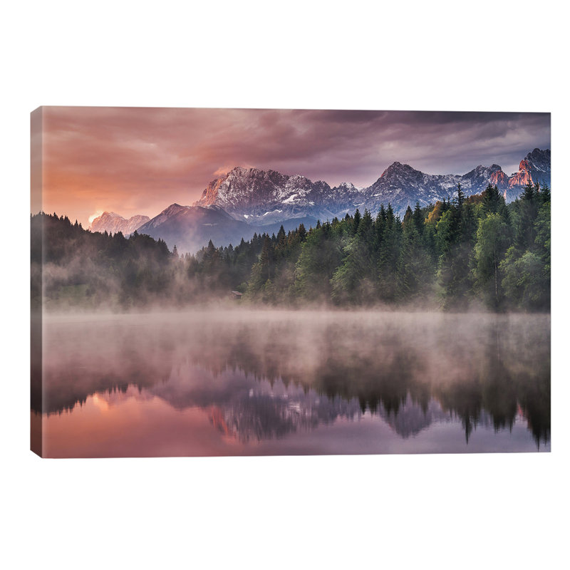 Sunrise At The Lake by Andreas Wonisch - Wrapped Canvas Print, 66.04 cm H x 45.72 cm W x 1.91 cm D
