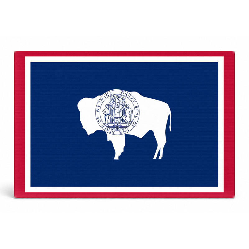 «Wyoming State Flag», art mural sur toile, 14" W x 11" H