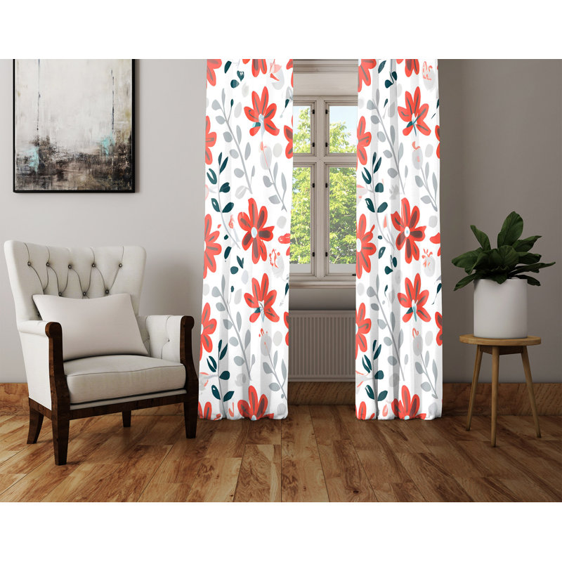 Paire de rideaux semi-transparents en polyester Danvir, L 20 po x L 52 po