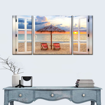 «Window to Summer Beach», reproduction sur toile