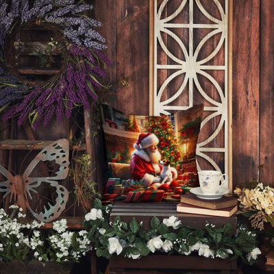 Coussin Jack Russell Terrier and Santa Claus