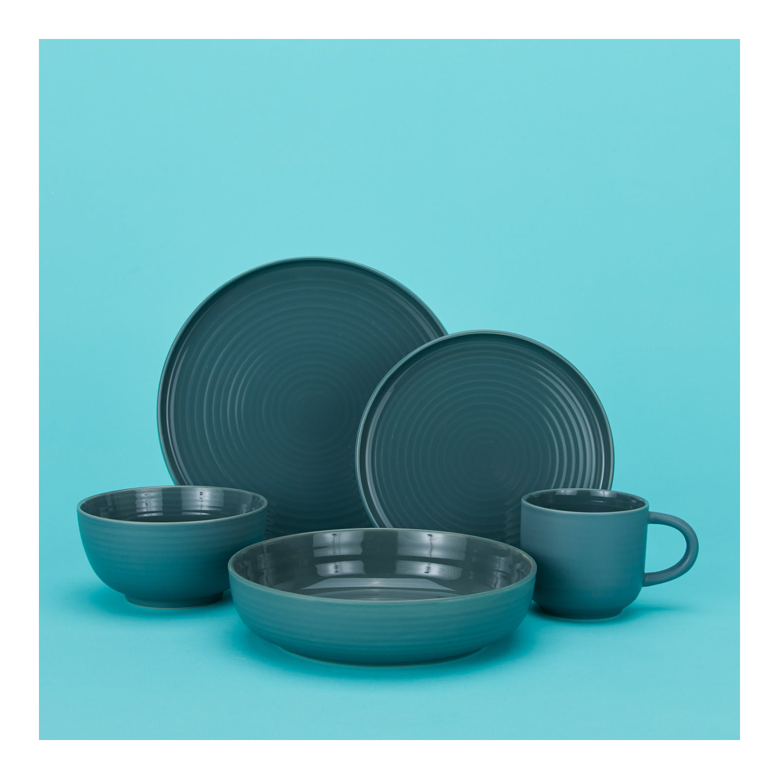 Essential Stoneware Coffee Mug, Peacock