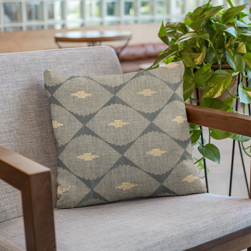 Coussin décoratif à motif de cubes géométriques, 16 po x 1 po