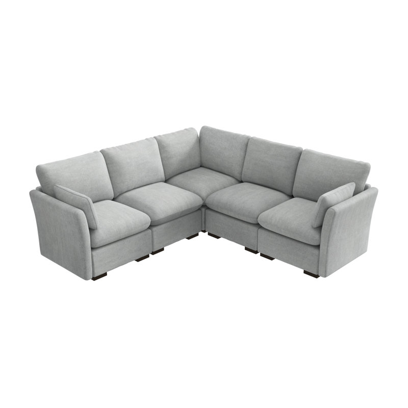 Modulaire modulaire 4 places, meubles de salon, Polyester gris tourterelle