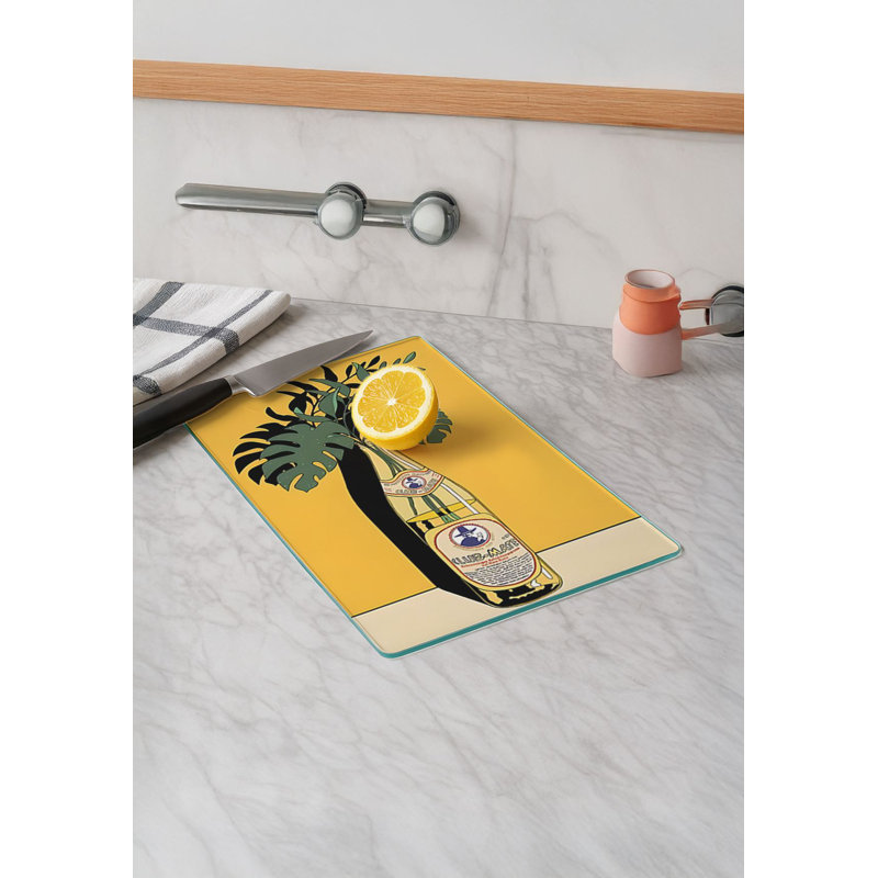 Durable Tempered Glass Cutting Board, 7.9 x 11.8 inches | 100% Antibacterial, Non-Slip Silicone Feet | Easy Clean Surface, Perfect for Food Prep & Kitchen Use, Not Dishwasher, Microwave, or Oven Safe