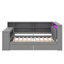 Lit plateforme en bois avec compartiments de rangement, tiroirs, port de charge, lumière DEL et bureau-1532176863