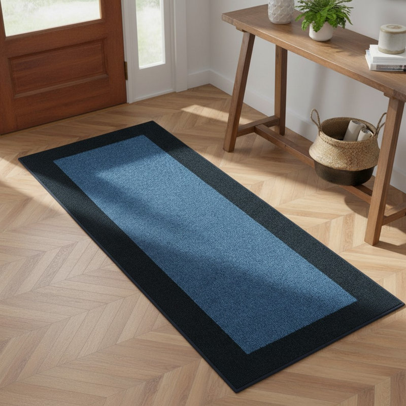 Non-Slip Geometric Doormat, Navy