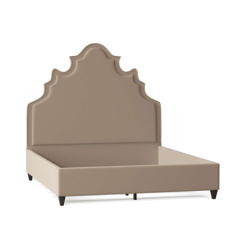 Vogel Upholstered Standard Bed, California King, Devon Sand, Antique White