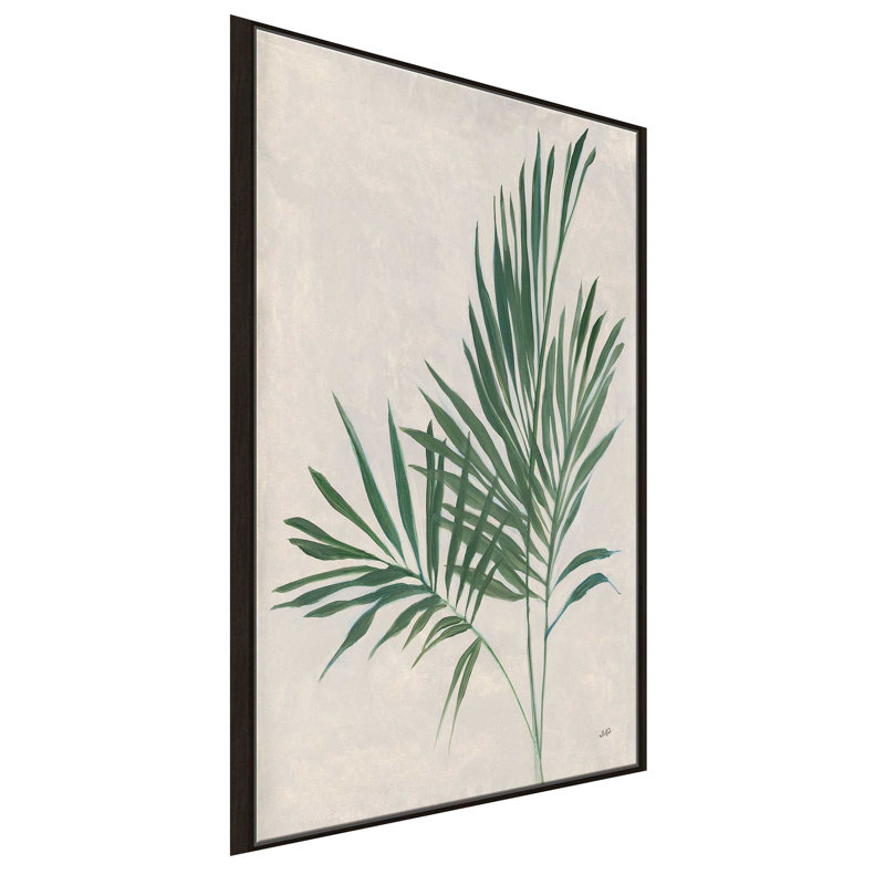 Palmier botanique IV - Peinture, L 31,5 po x H 51,5 po, Encadrement brun