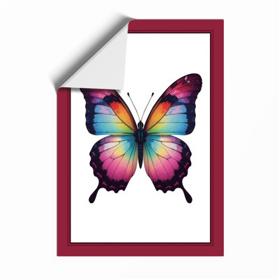 Rainbow Butterfly Modern - Framed Print