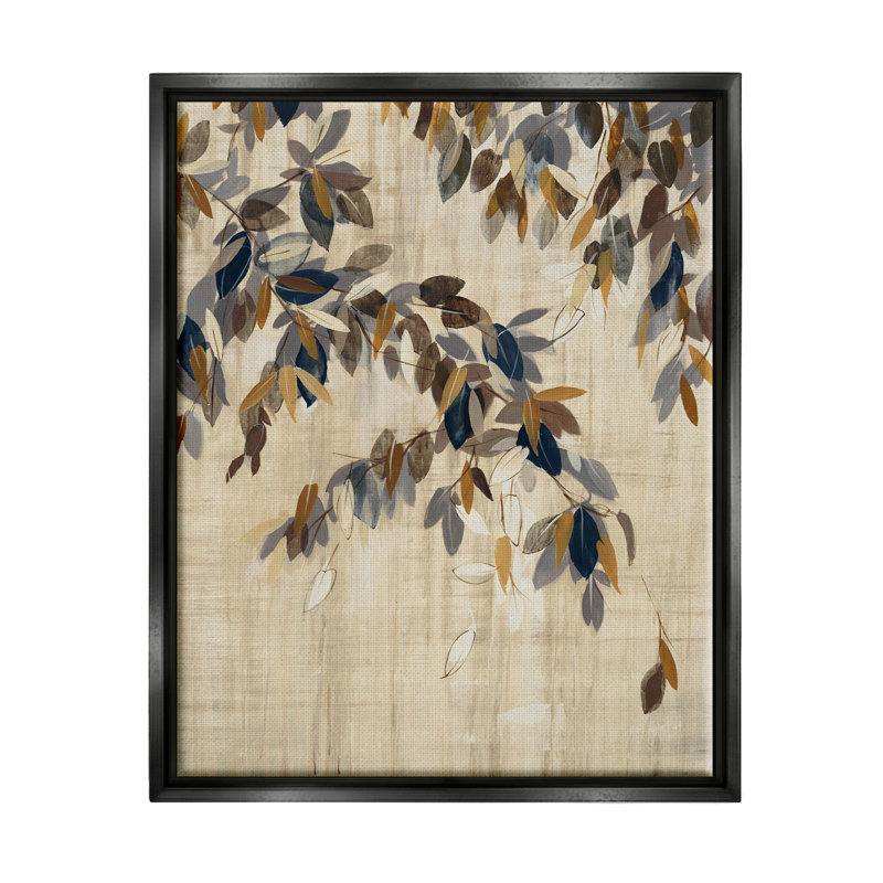 «Boho Neutre Tree Leaves», encadrée par Liz Jardine, H 21 po x l 17 po x P 1,7 po, Cadre flottant noir de jais