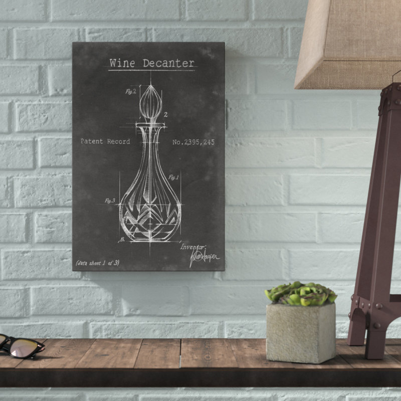 «Barware Blueprint VIII» par Ethan Harper, reproduction d'art sur toile, H 18 po x l 12 po, Toile tendue