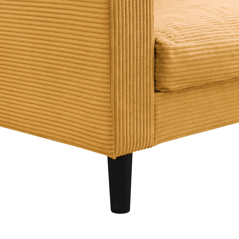 Velours côtelé orange moderne - deux pièces pour la chambre à coucher confortable avec coussin éponge et coussins de construction solide 3 places + 2 salon, chambre à coucher, canapé confortable appartement