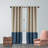 Color-Block Blackout Window Curtain, Single Panel Polyester Blackout Sliding Panel-73911483-73911482