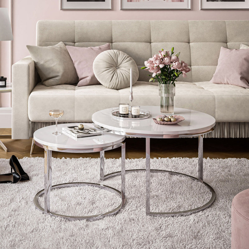 CIRI 2 Piece Coffee Table, White