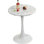 White Marble Round Dining Table, 23.6 Inches Modern Kitche...