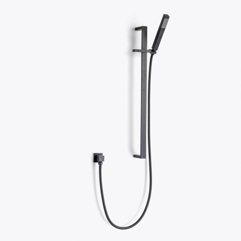 Devon 2-Way Shower Set With Hand Shower Column Set - Wall Mount - 8" Brass/Matt Black