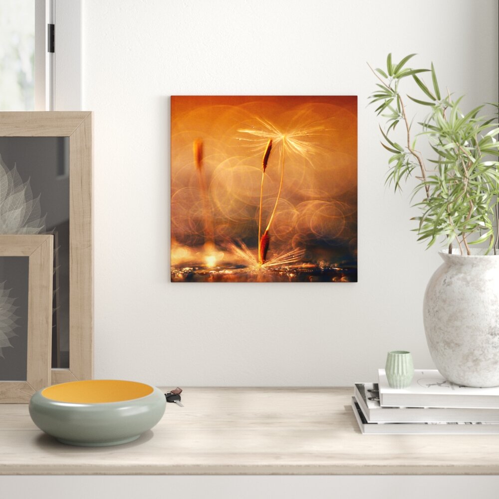 Glasbild Hellgelbe Blume I, Fotodruck