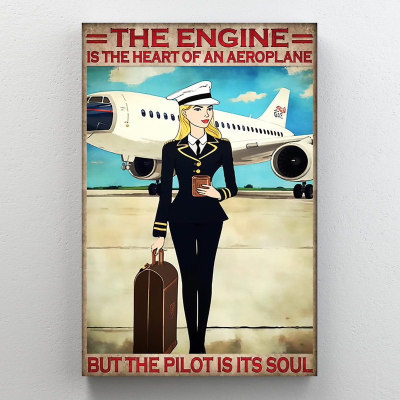 «The Pilot Is Its Soul», impression rectangulaire sur toile 1 pièce, H 36 po x l 24 po x P 1,25 po