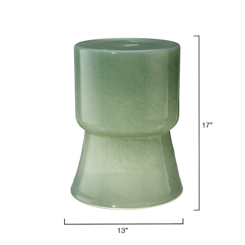 Huntington Garden Glass Accent Table, Green, Green