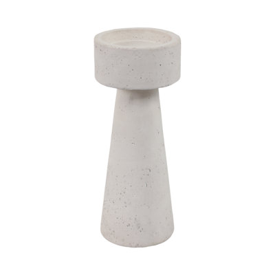 Modern Taper And Pillar Candle Holder For Home Decor - Decorative Floor Inspired Candle Stand For Tabletop And Living Room Decor -  White