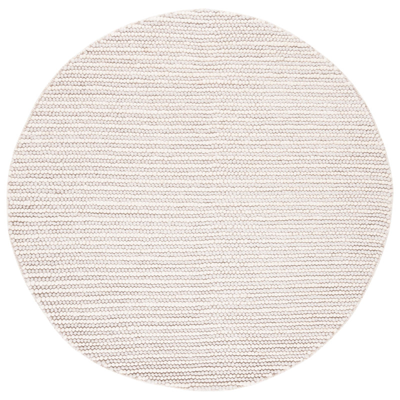Natura Striped Area Rug In Ivory / Beige, Round 122 cm