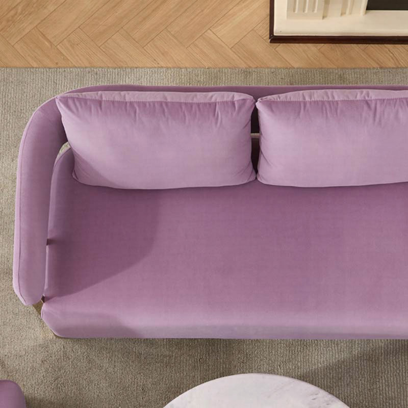 Chaise décorative moderne, salon avec pieds en métal doré, Lilas