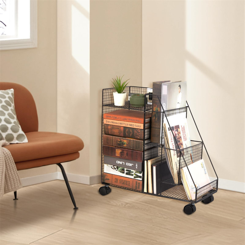 47cm H x 23cm W Metal Etagere Bookcase, Black