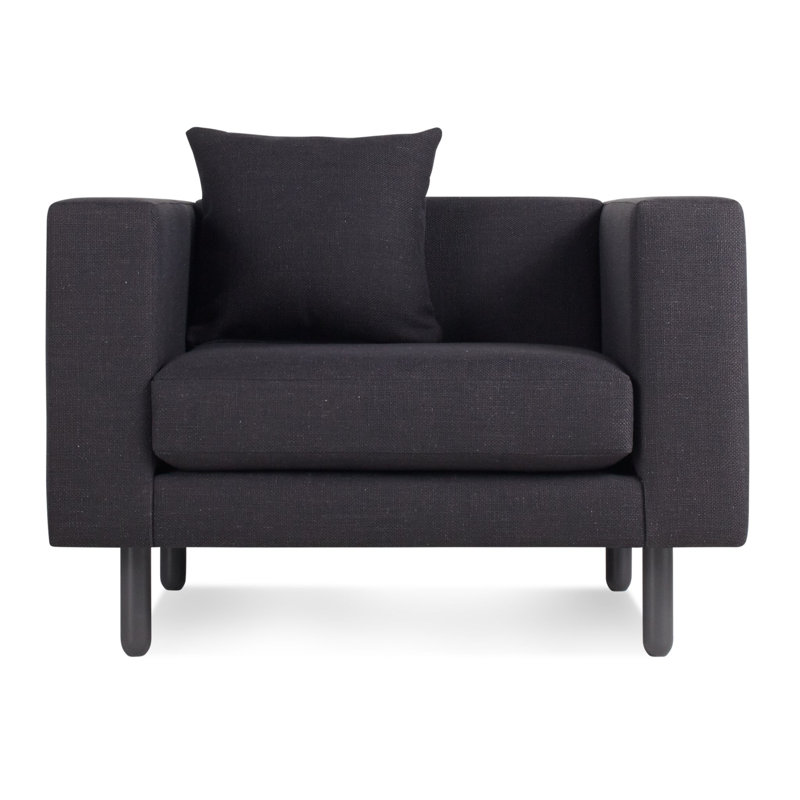 Mono Armchair, Charcoal, Afton Grey Basketweave