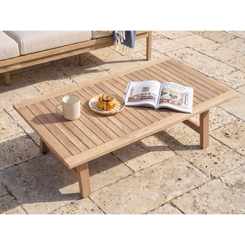 SUMBA Rectangular Acacia Solid Wood Outdoor Coffee Table - 128 cm W 69 cm D