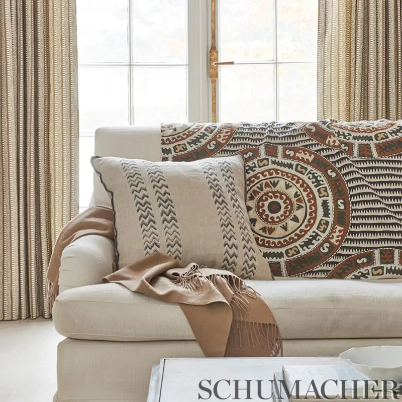 Schumacher x Veere Grenney Kiosk Fabric, Berber Brown