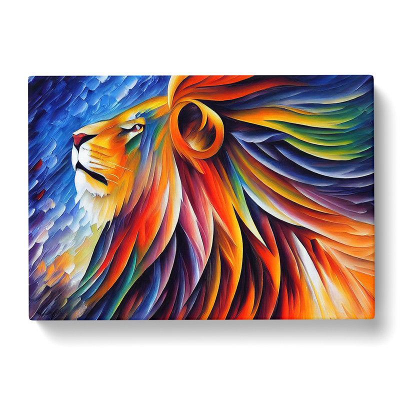 Lion Painting Vol.4 Abstract - Wrapped Canvas Print, 35cm H x 50cm W x 3cm D