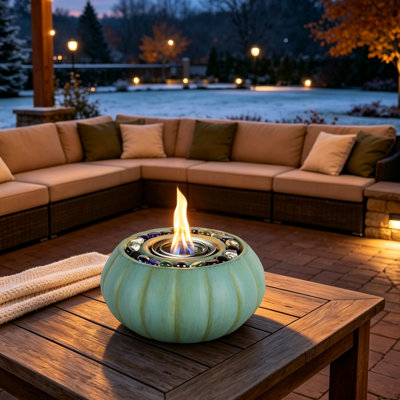 9" TerraFab Pumpkin Tabletop Fire Bowl