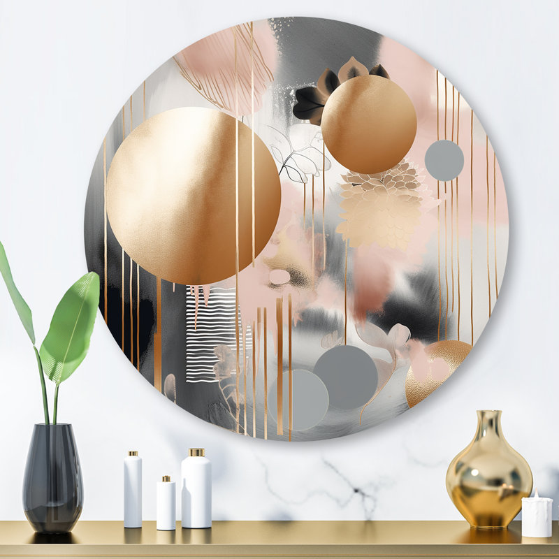 Marbre doux formes et lignes marbrées II - Décoration murale abstraite en métal marbré, H 29 po x l 29 po x P 1 po